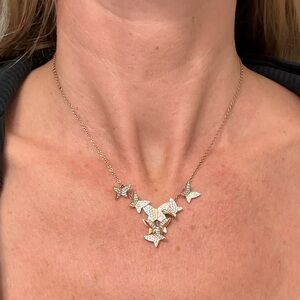 Elegant Swarovski Butterfly 🦋 Necklace with Rose Gold chain